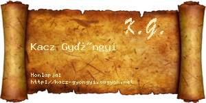 Kacz Gyöngyi névjegykártya